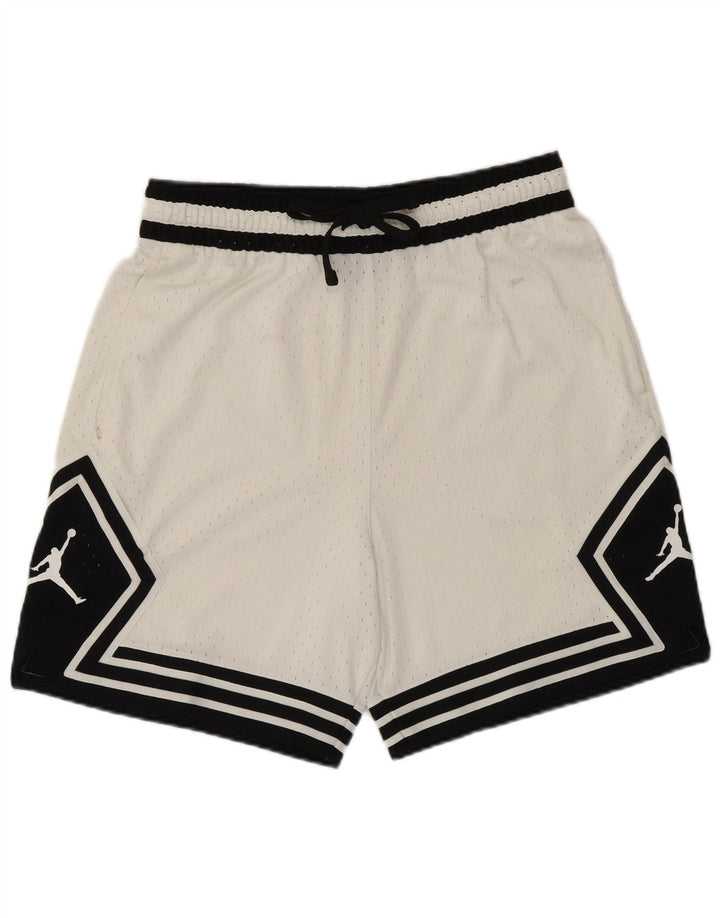 Ανδρικά γραφικά αθλητικά σορτς Jordan Dri Fit σε μεσαίο λευκό χρώμα πολυεστέρα