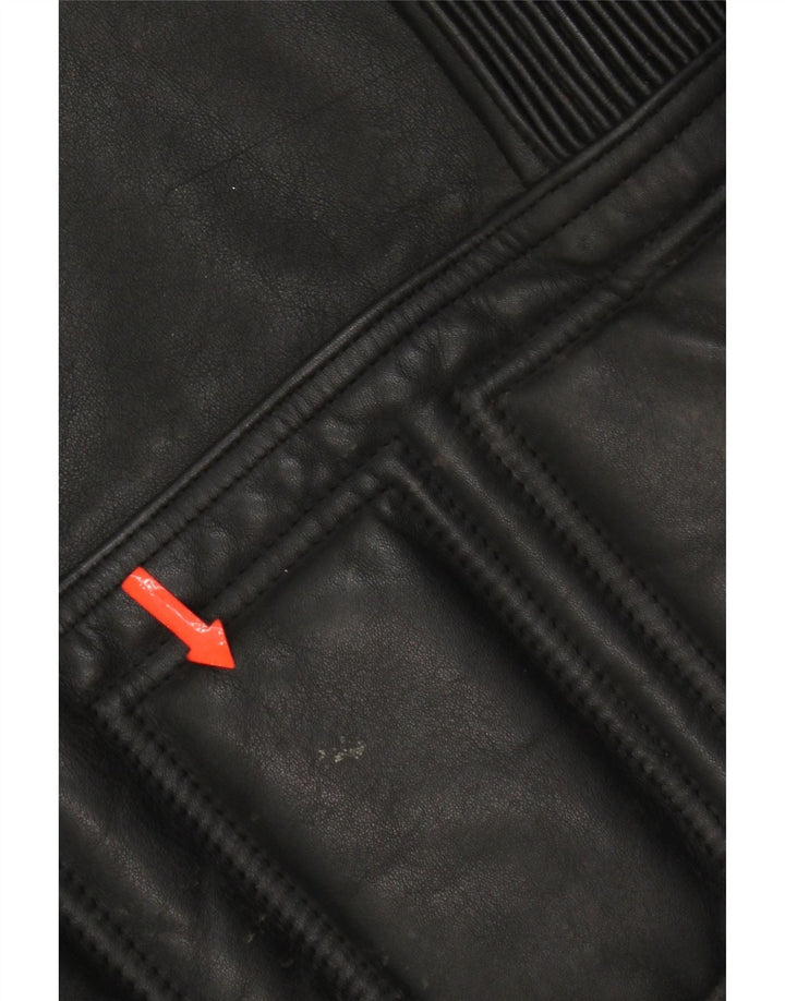 Vintage Ανδρικό Δερμάτινο Μπουφάν Biker UK 36 Small Black Leather