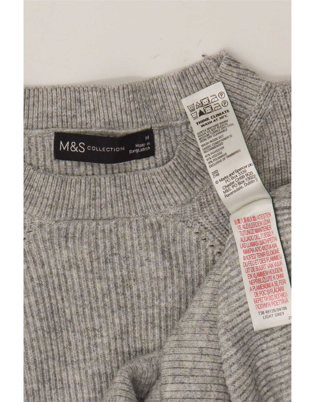 Marks & Spencer Γυναικείο πουλόβερ με λαιμόκοψη UK 12 μεσαίου γκρι