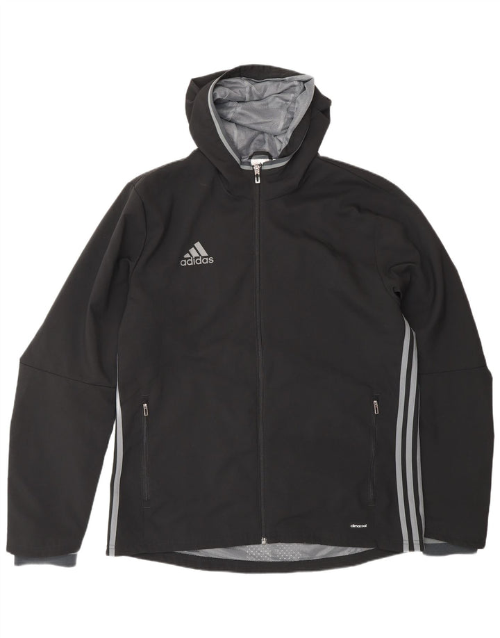 Ανδρική φόρμα αθλητικής φόρμας ADIDAS Climacool με κουκούλα Top Jacket μεγάλο μαύρο πολυεστέρα