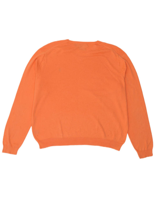 Polo Ralph Lauren Ανδρικό πουλόβερ με λαιμόκοψη 2XL πορτοκαλί βαμβακερό