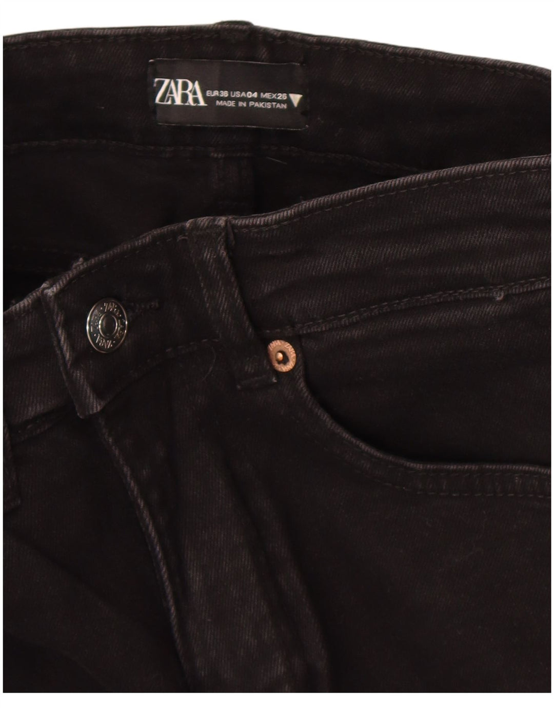 Zara Γυναικείο Τζιν μποτάκι EU 36 XS W26 L25 Μαύρο