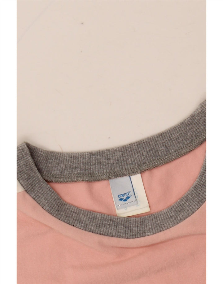 Γυναικείο γραφικό μπλουζάκι ARENA Crop Top 14 μεσαίου ροζ χρώματος βαμβακερό