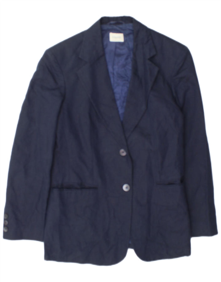 Benetton Γυναικείο Μπουφάν Blazer με 2 Κουμπιά IT 42 Medium Navy Blue Βαμβακερό