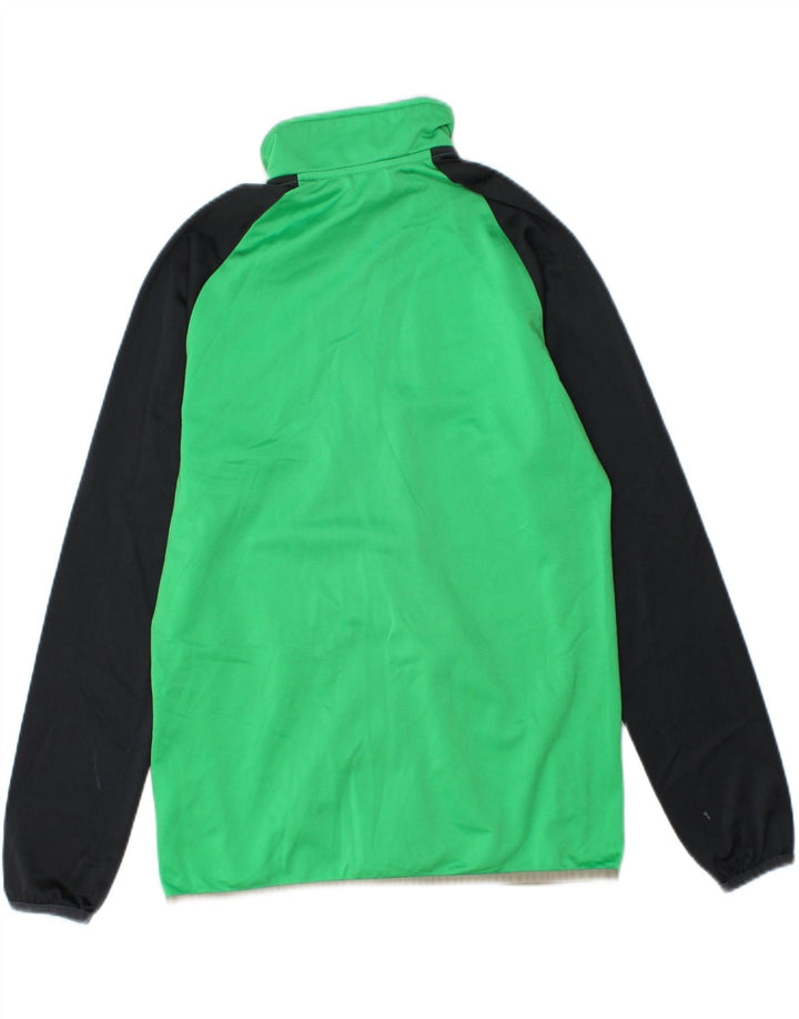 ADIDAS Boys Tracksuit Top Jacket 13-14 Years Green Colourblock Polyester Vintage Adidas and Second-Hand Adidas from Messina Hembry 