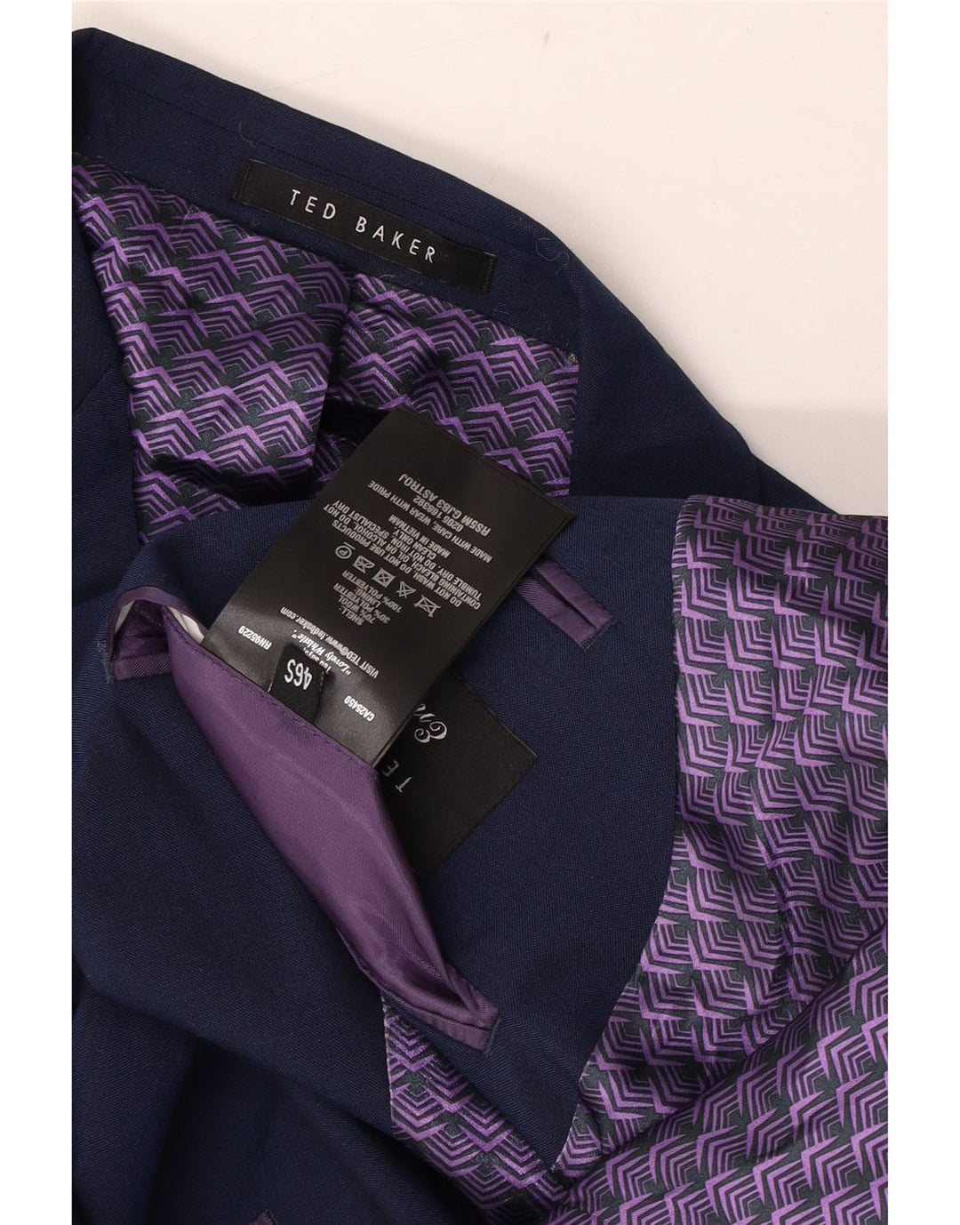 Ted Baker Ανδρικό μπουφάν σακάκι με 2 κουμπιά UK 46 3XL Navy Blue Wool