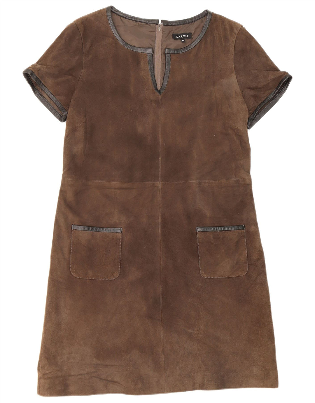 Vintage Γυναικείο Suede Shift Φόρεμα IT 44 Μεσαίο Καφέ