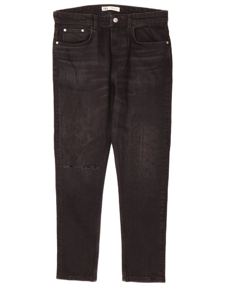 Zara Γυναικείο Slim Jeans EU 40 Medium W31 L29 Μαύρο βαμβακερό