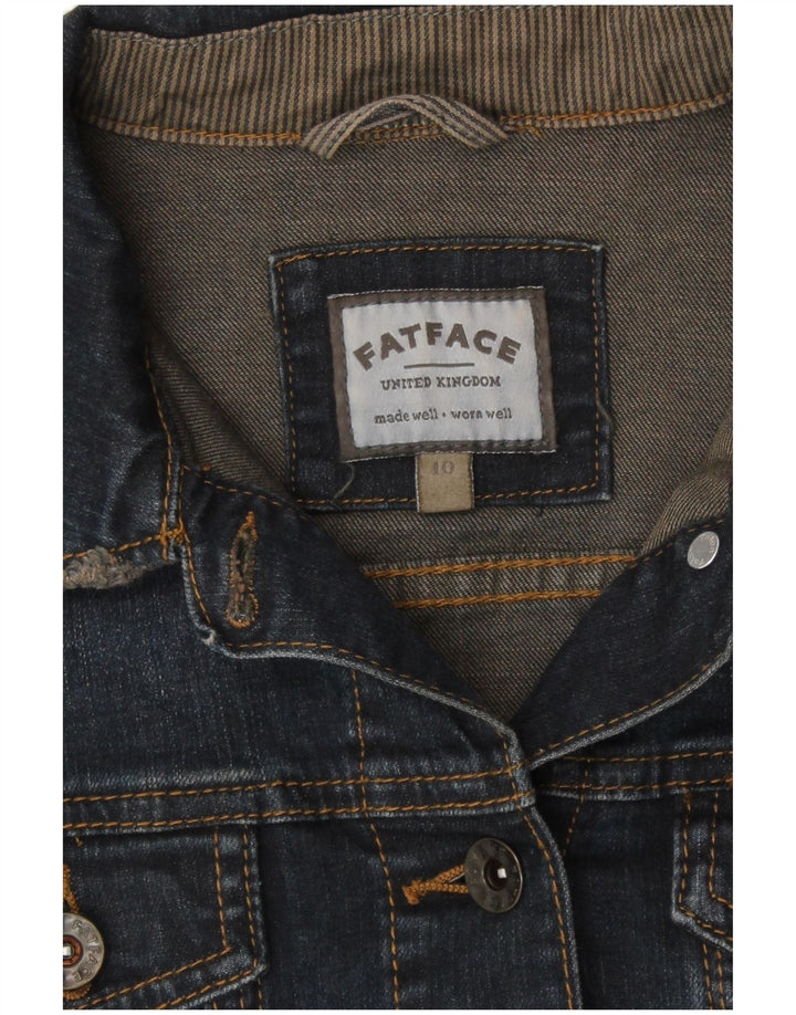 Γυναικείο τζιν μπουφάν Fat Face UK 10 Small Navy Blue Cotton