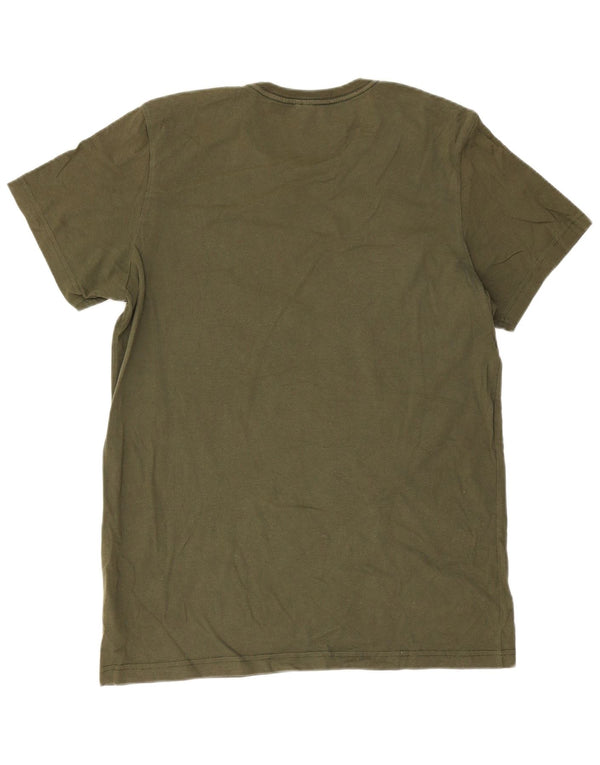 Ανδρικό γραφικό T-Shirt Adidas Top μεγάλο πράσινο βαμβακερό
