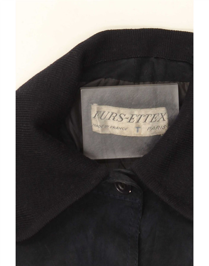 Vintage γυναικείο σουέτ πανωφόρι UK 10 Small Navy Blue