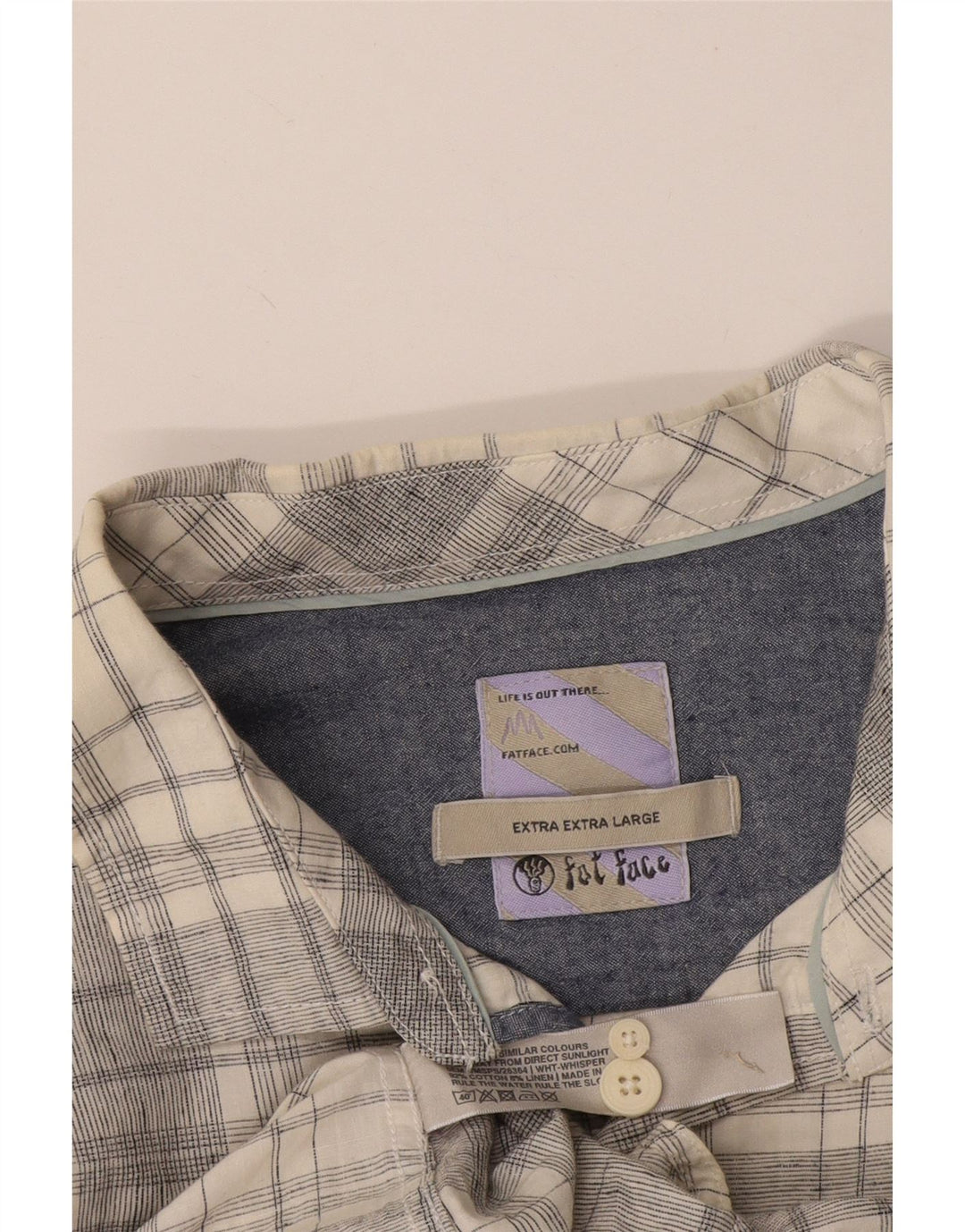 Ανδρικό κοντομάνικο πουκάμισο Fat Face 2XL Grey Check Cotton