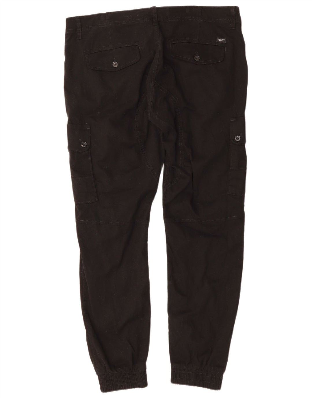 JACK & JONES Ανδρικό κωνικό Joggers Cargo Παντελόνι W36 L29 Μαύρο βαμβακερό