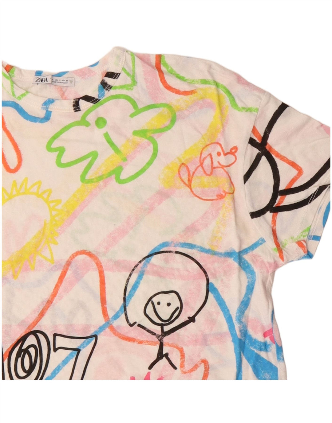 Γυναικείο γραφικό μπλουζάκι ZARA Crop τοπ 10 μικρών πολύχρωμων