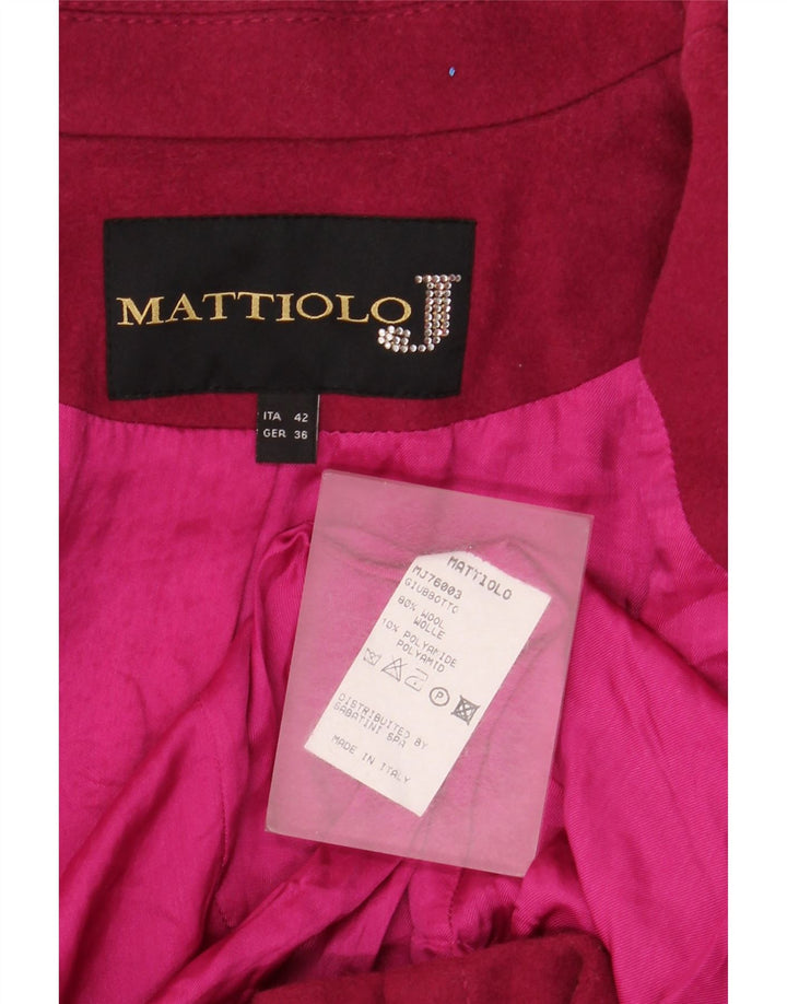 Gai Mattiolo Γυναικείο Μπουφάν Blazer με διπλό στήθος IT 42 Μεσαίο ροζ μαλλί