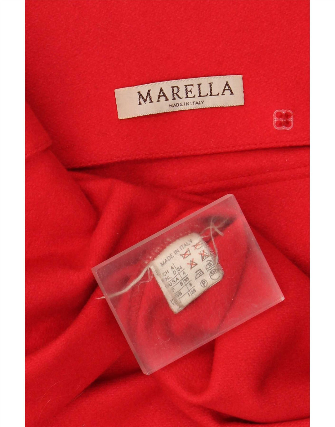Marella Γυναικείο Παλτό με διπλό στήθος UK 8 Small Red Wool