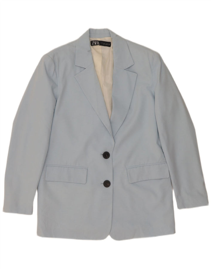 Zara Γυναικείο Μπλέιζερ Μπουφάν με 2 Κουμπιά UK 10 Small Blue