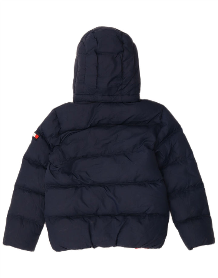 Μπουφάν Tommy Hilfiger Boys με κουκούλα με επένδυση 9-10 ετών Navy Blue Polyester