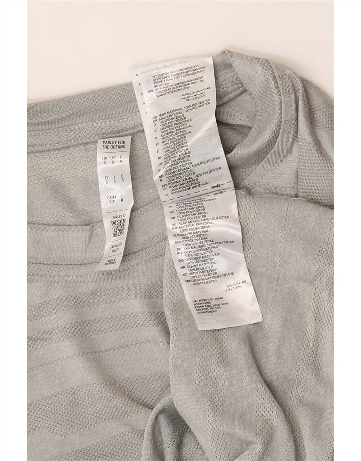 Adidas Ανδρικό T-Shirt Climalite Τοπ μικρού γκρι ριγέ πολυεστέρα