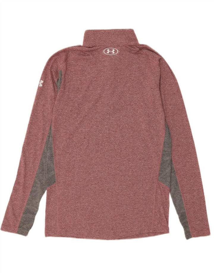 UNDER ARMOUR Mens Heat Gear Pullover Tracksuit Top Small Pink Colourblock