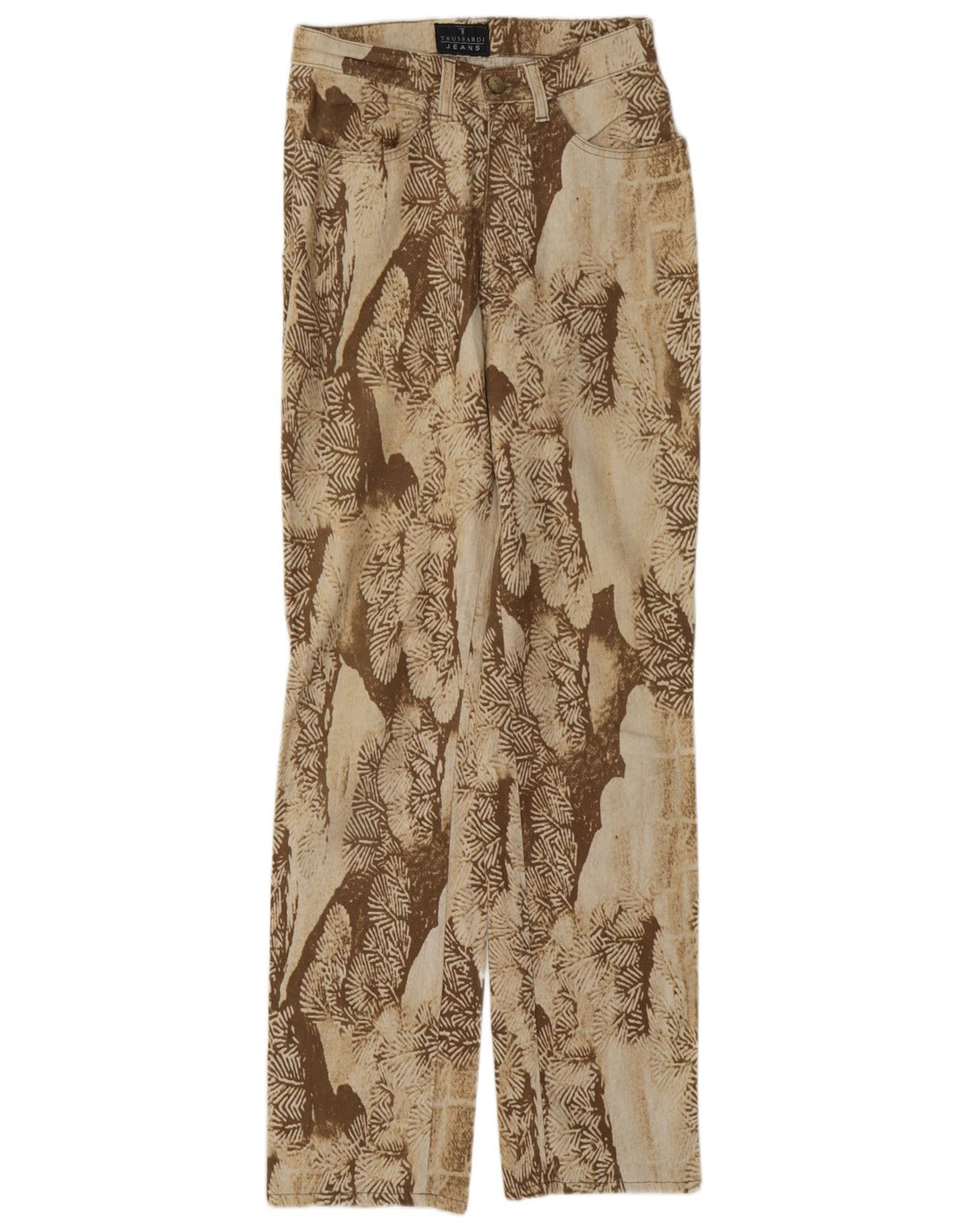 Γυναικείο ίσιο casual παντελόνι Trussardi Abstract Pattern W26 L31 Beige