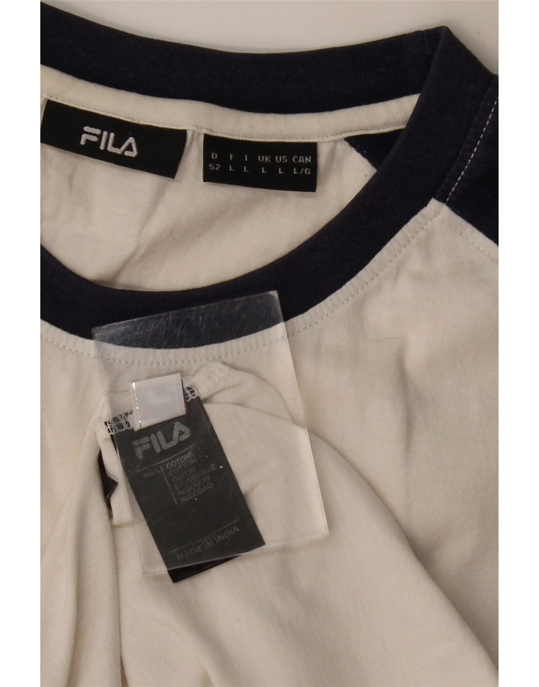 Ανδρικό γραφικό μπλουζάκι FILA Top Large White Colourblock Βαμβακερό