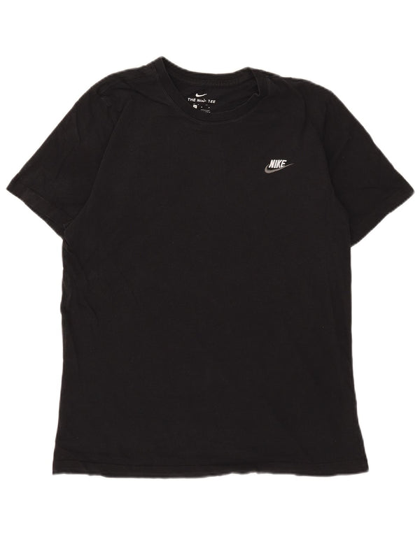 Ανδρικό γραφικό μπλουζάκι Nike, μεσαίο μαύρο βαμβακερό