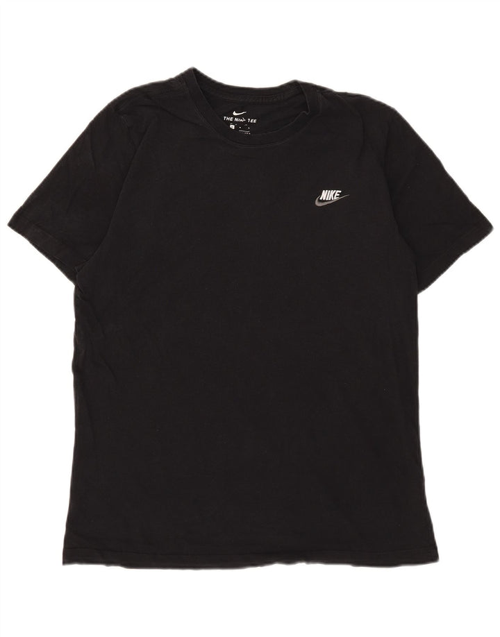 Ανδρικό γραφικό μπλουζάκι Nike, μεσαίο μαύρο βαμβακερό
