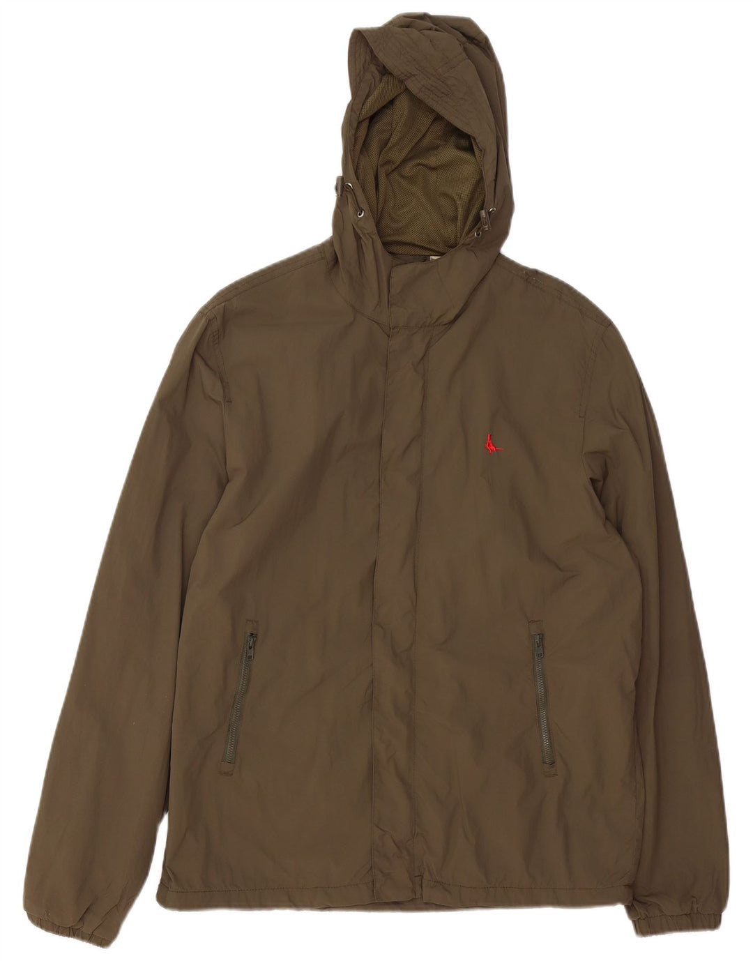 JACK WILLS Ανδρικό μπουφάν βροχής με κουκούλα UK 40 Large Khaki Nylon