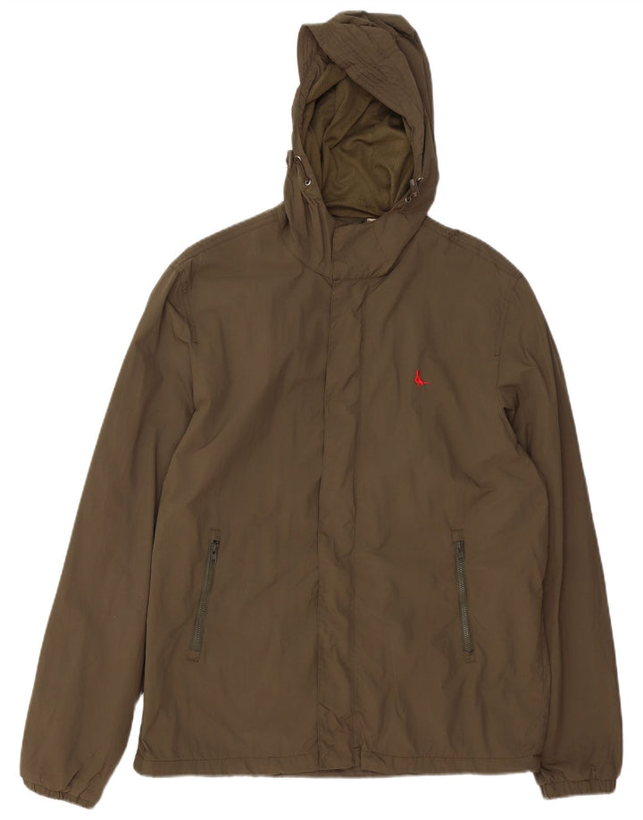 JACK WILLS Ανδρικό μπουφάν βροχής με κουκούλα UK 40 Large Khaki Nylon