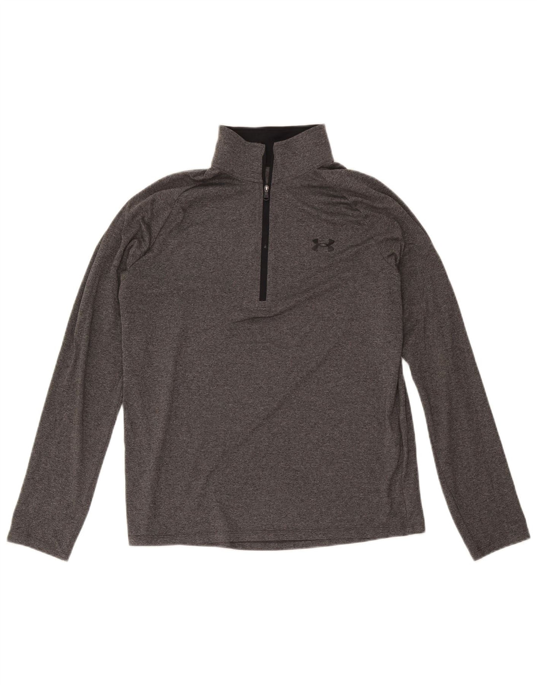 Under Armour Ανδρική μπλούζα με φερμουάρ με μακρυμάνικο μεσαίο γκρι πολυεστέρα