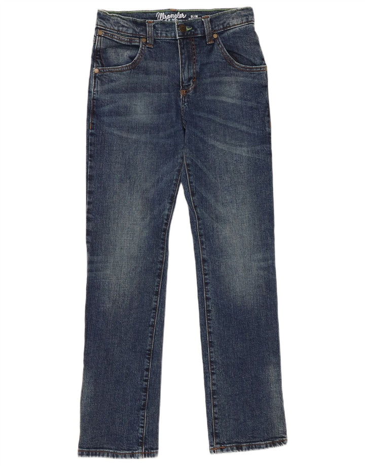 WRANGLER Boys Retro Slim Straight Jeans 13-14 ετών W26 L29 Μπλε βαμβακερό