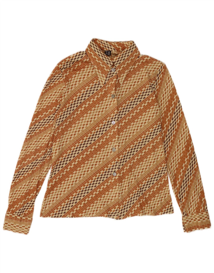 Vintage Γυναικείο Πουκάμισο IT 48 XL Καφέ ριγέ