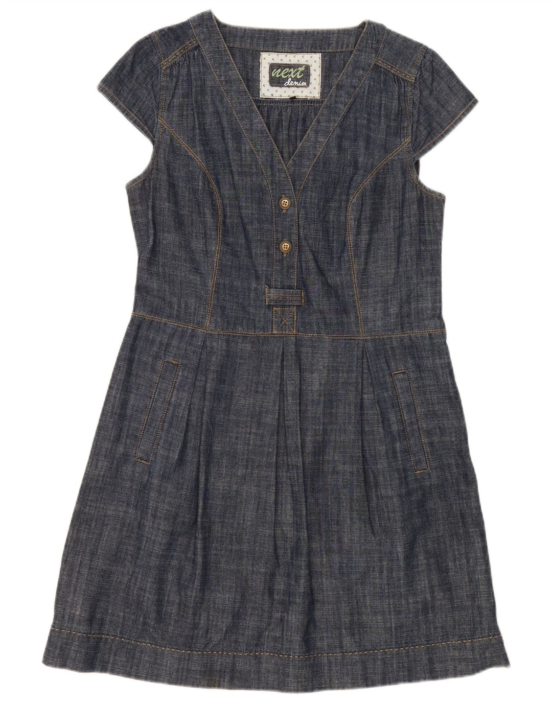 Επόμενο Γυναικείο φόρεμα A-Line UK 14 Medium Navy Blue Cotton