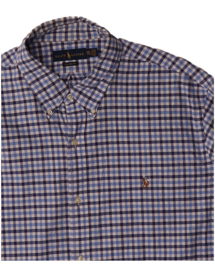 Ανδρικό πουκάμισο Ralph Lauren Classic Fit 2XL Blue Gingham Cotton