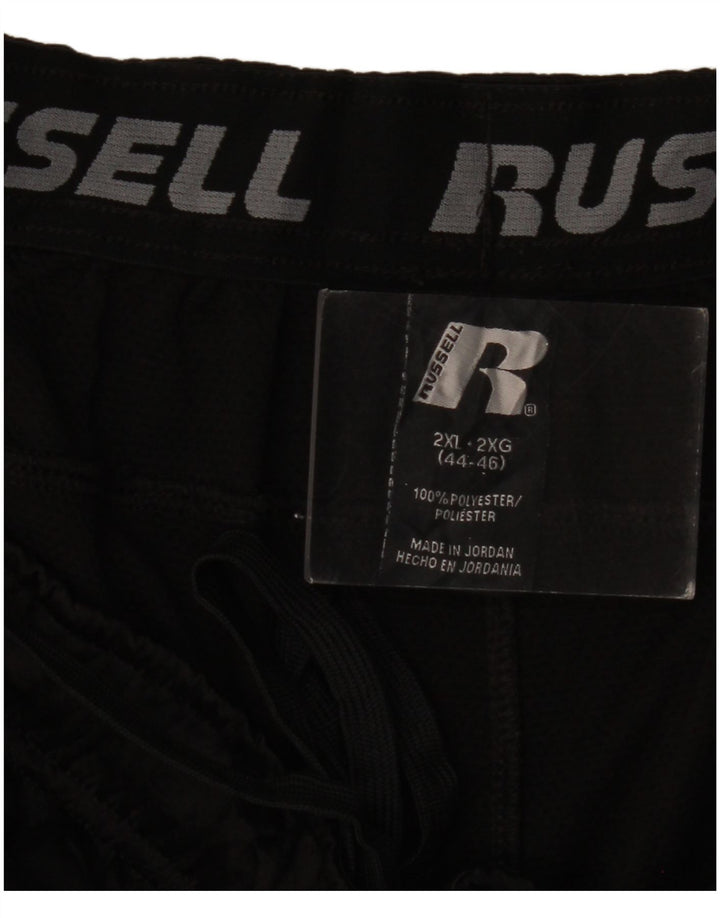 Ανδρικό αθλητικό σορτς RUSSELL ATHLETIC 2XL μαύρο χρώματος πολυεστέρα