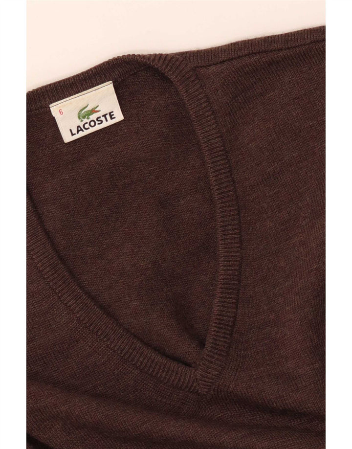 Ανδρικό πουλόβερ Lacoste με V λαιμόκοψη 6 XL Καφέ