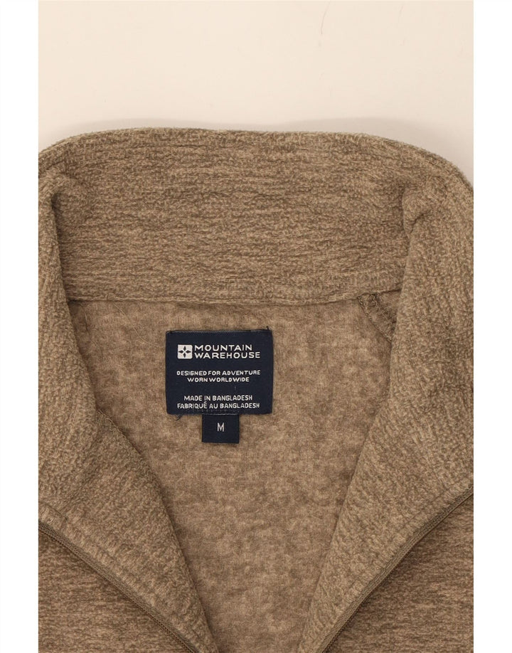 MOUNTAIN WAREHOUSE Mens Zip Neck Fleece Jumper Medium Brown Polyester Vintage Mountain Warehouse and Second-Hand Mountain Warehouse from Messina Hembry 