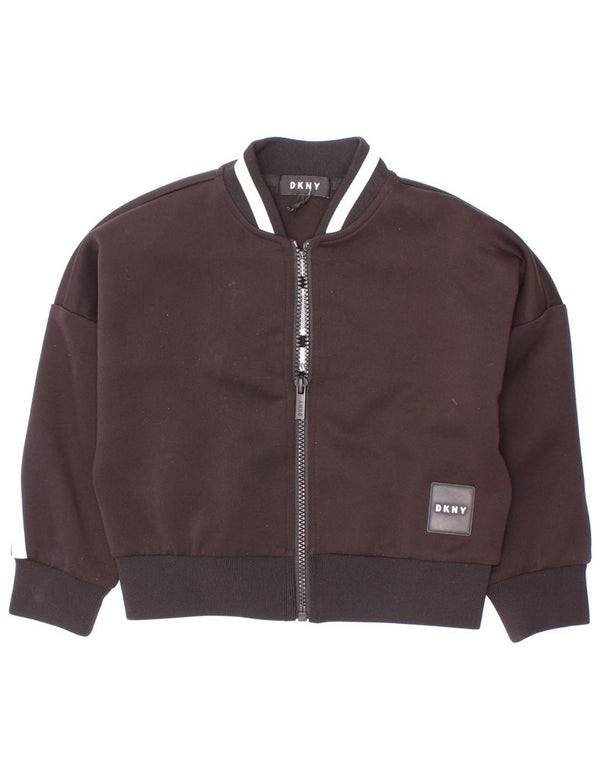Dkny Girls Graphic αθλητική φόρμα Top Jacket 3-4 Years Black Colourblock