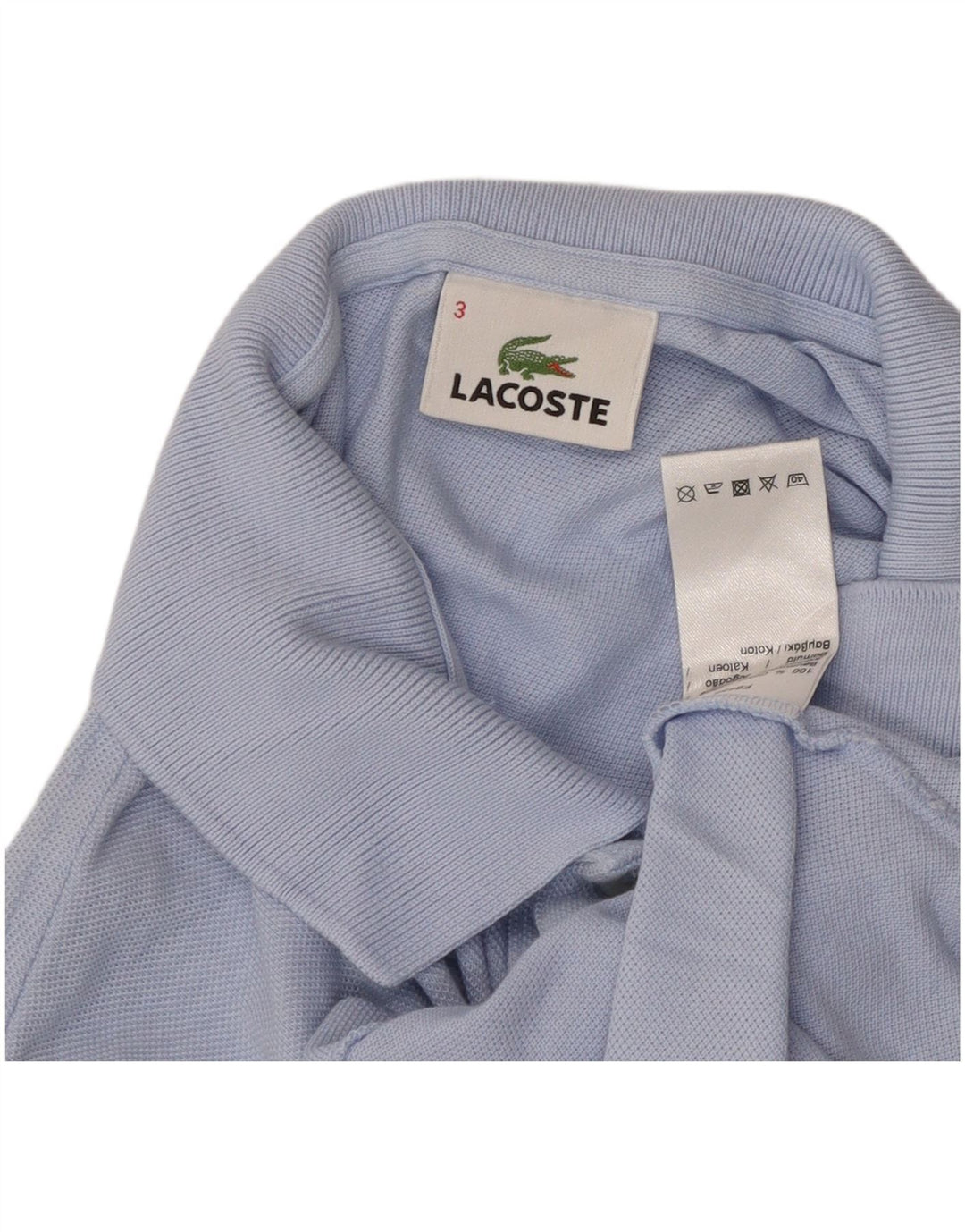 Ανδρικό μπλουζάκι πόλο Lacoste, μέγεθος 3, μικρό μπλε βαμβακερό