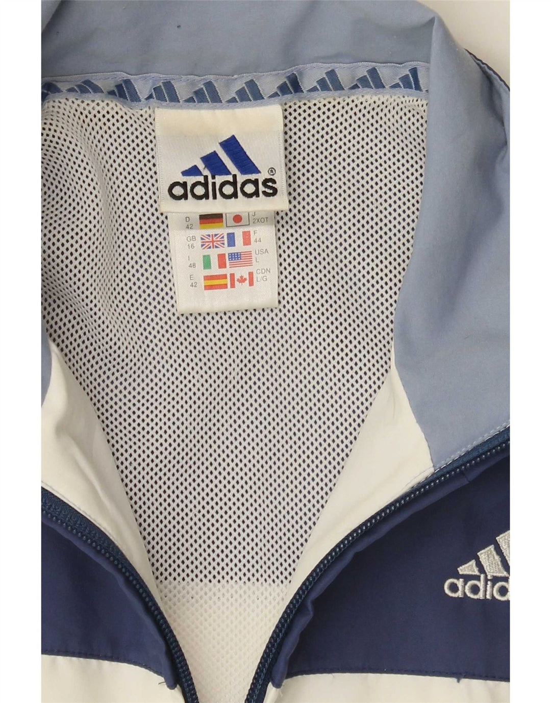 Γυναικεία φόρμα υπερμεγέθης Adidas Top Jacket UK 16 Large White Colourblock