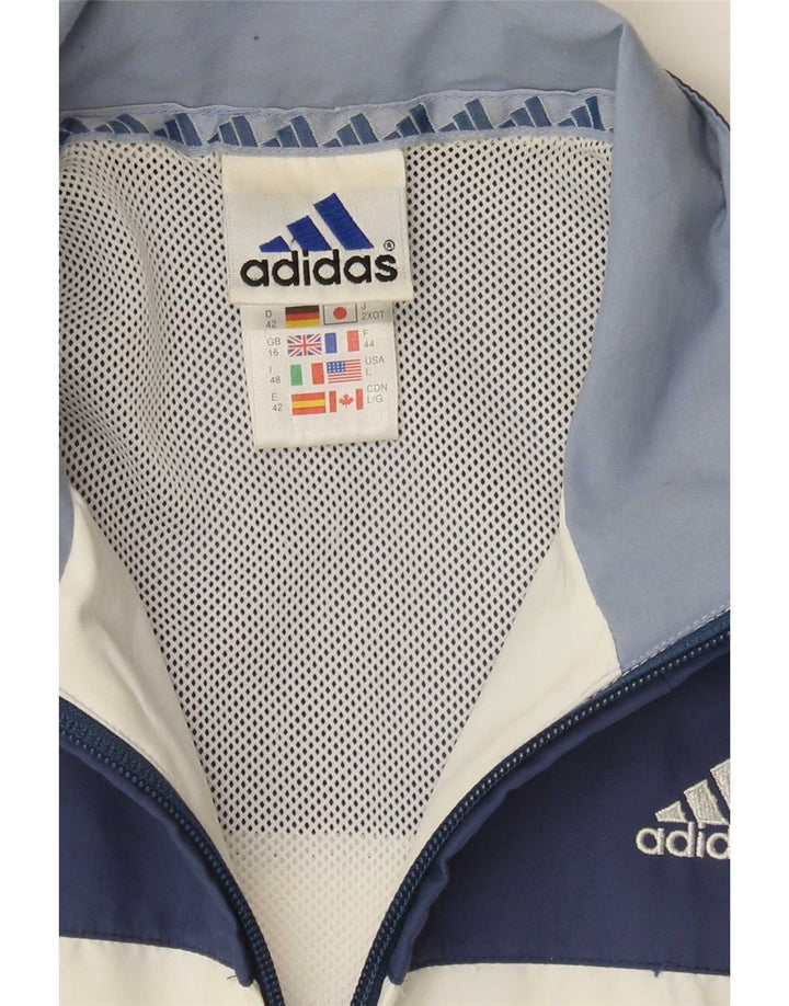 Γυναικεία φόρμα υπερμεγέθης Adidas Top Jacket UK 16 Large White Colourblock