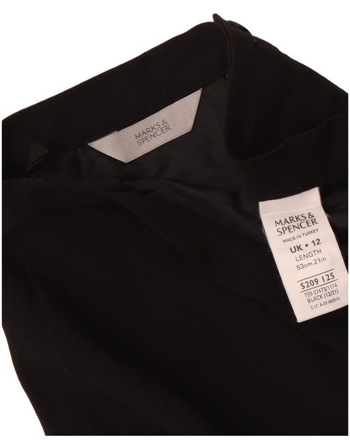 Marks & Spencer Γυναικεία Pencil Φούστα UK 12 Medium W28 Black Polyester