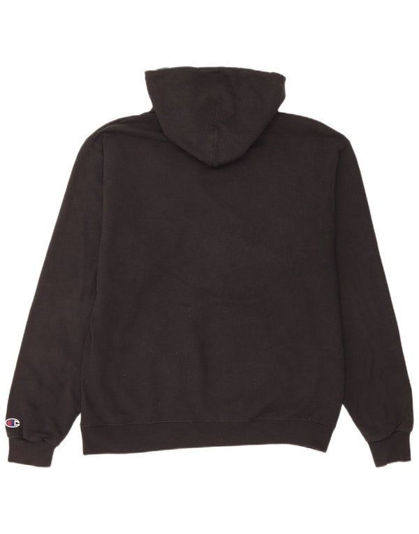 Ανδρικό Champion Graphic Hoodie Jumper μεγάλο μαύρο βαμβακερό