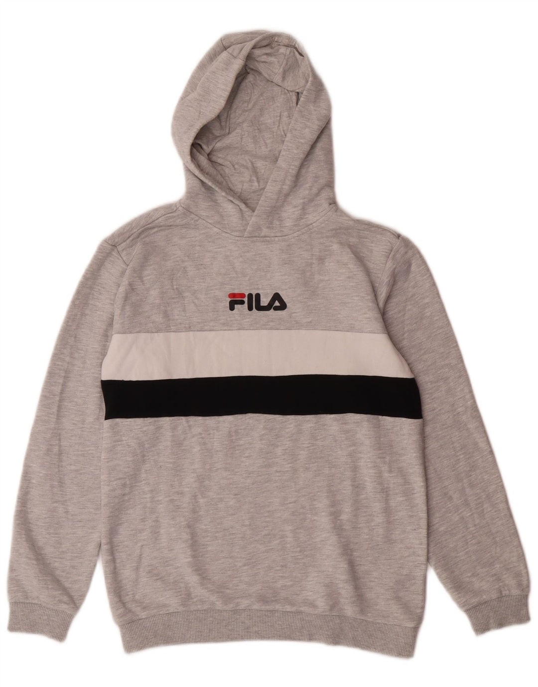 Fila Boys Graphic Hoodie Jumper 11-12 Years Grey Cotton