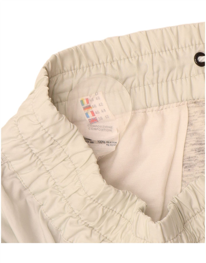 Vintage γυναικείο παντελόνι αντιανεμικό UK 12 Medium Off White Πολυεστέρας