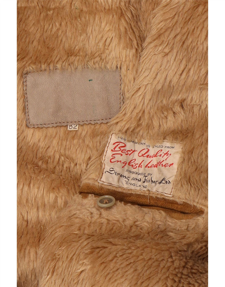 Vintage Ανδρικό Shearling Jacket IT 52 XL Καφέ Δερμάτινο