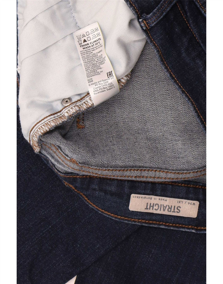 Ανδρικό τζιν ίσιο Marks & Spencer W34 L31 Navy Blue Cotton