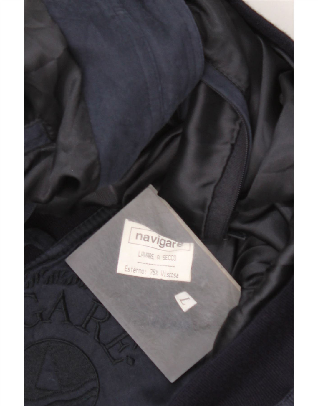 Ανδρικό μπουφάν NAVIGARE Bomber UK 40 Large Navy Blue Viscose