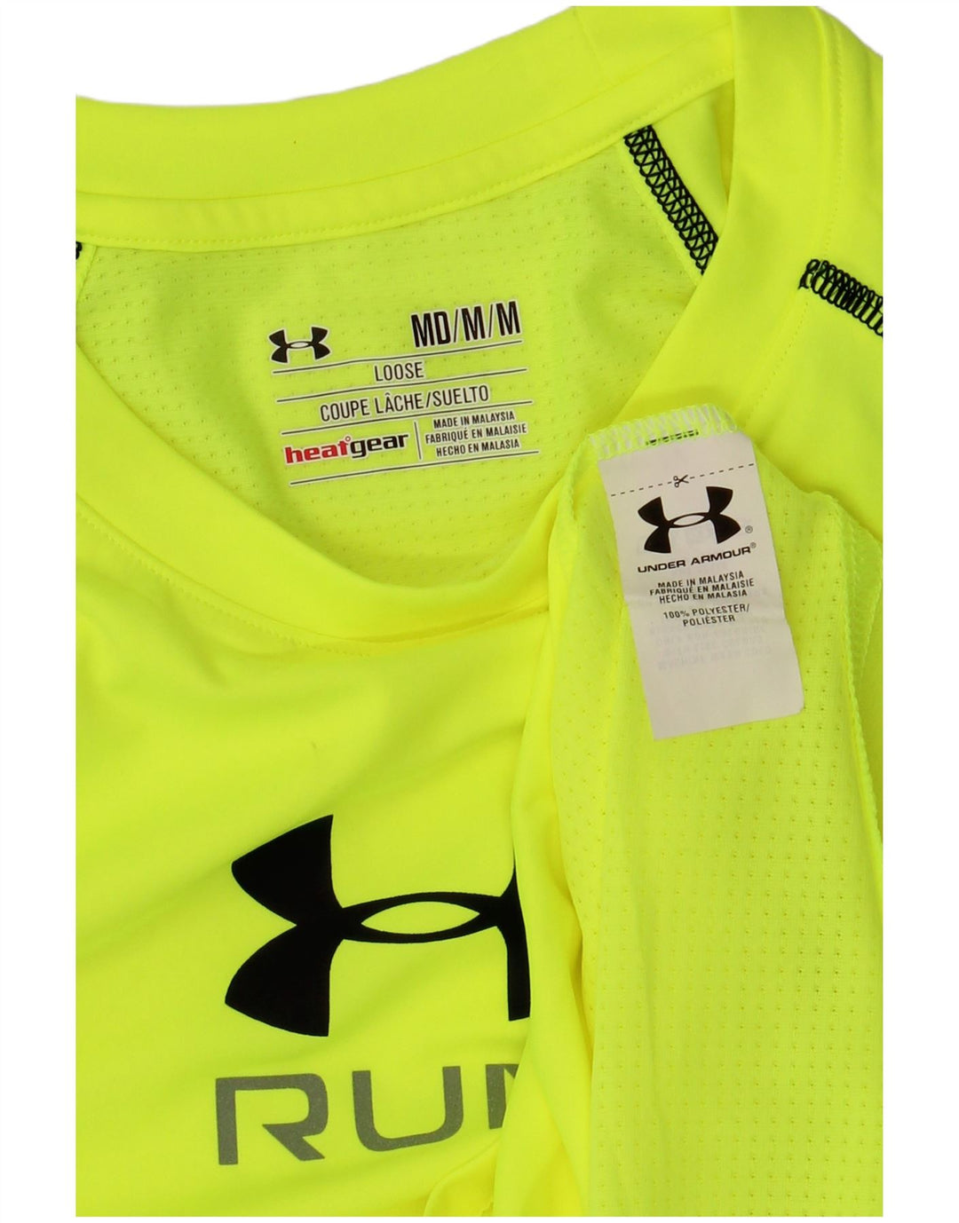 Γραφικό T-Shirt Ανδρικό Heat Gear UNDER Armour Top Μεσαίο πράσινο πολυεστέρας